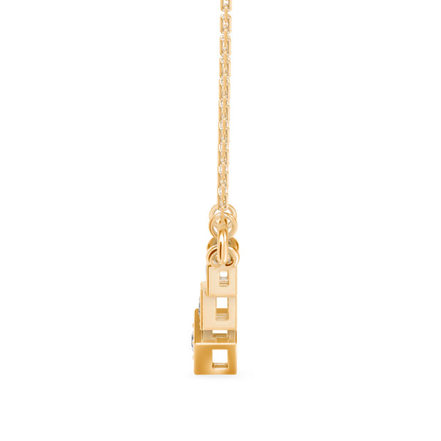 0.08Ct "V" Shape Prong Lab-Grown Diamond Gold Pendant Necklace
