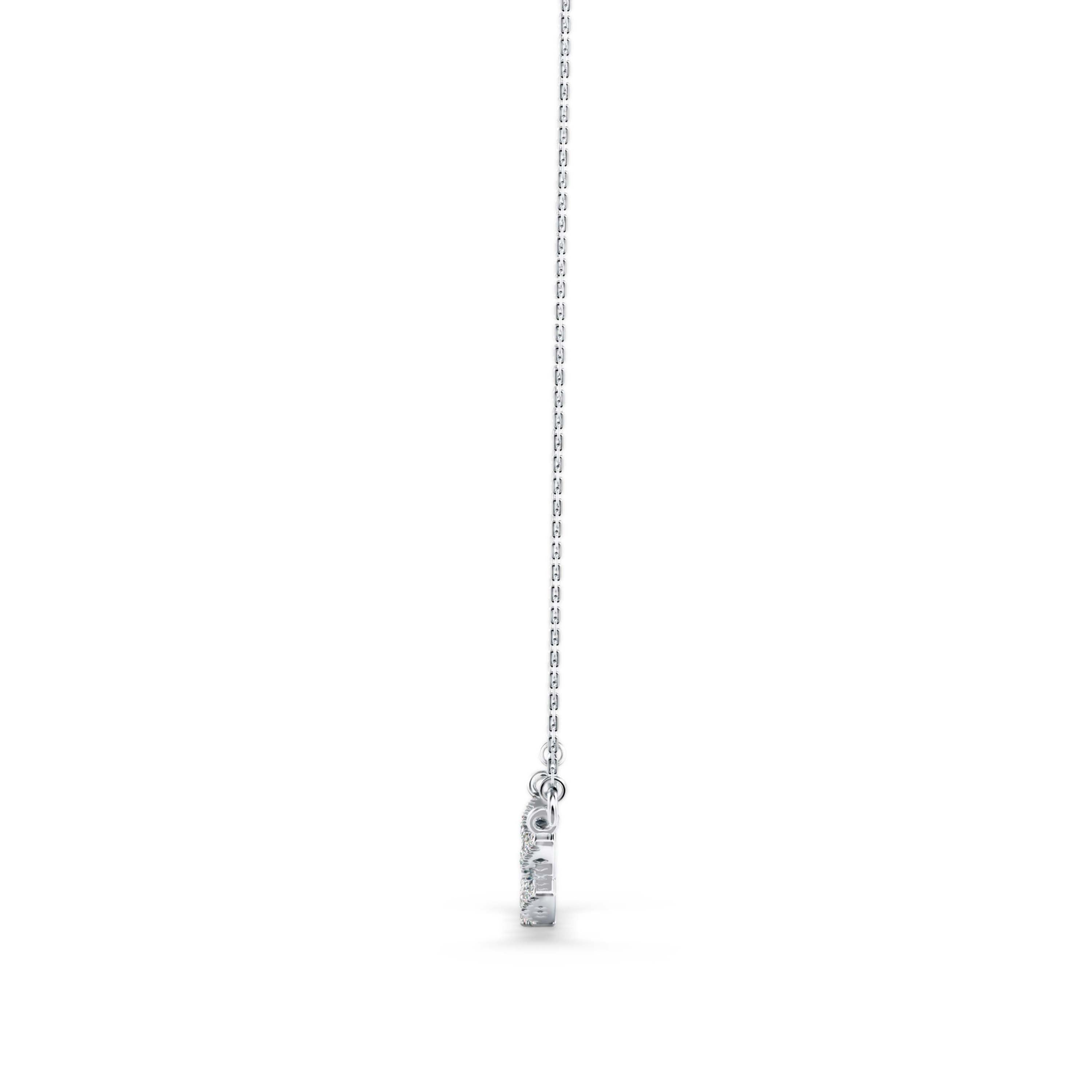 0.24Ct Curved Bar Design Pave Lab-Grown Diamond Gold Pendant Necklace