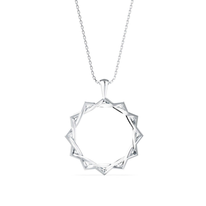 0.21Ct Sunburst Design Pave Lab-Grown Diamond Gold Pendant Necklace