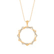 0.21Ct Sunburst Design Pave Lab-Grown Diamond Gold Pendant Necklace