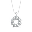 0.38Ct Floral Halo Circle Design Lab-Grown Diamond Gold Pendant Necklace