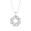 0.38Ct Floral Halo Circle Design Lab-Grown Diamond Gold Pendant Necklace