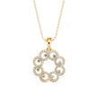 0.38Ct Floral Halo Circle Design Lab-Grown Diamond Gold Pendant Necklace