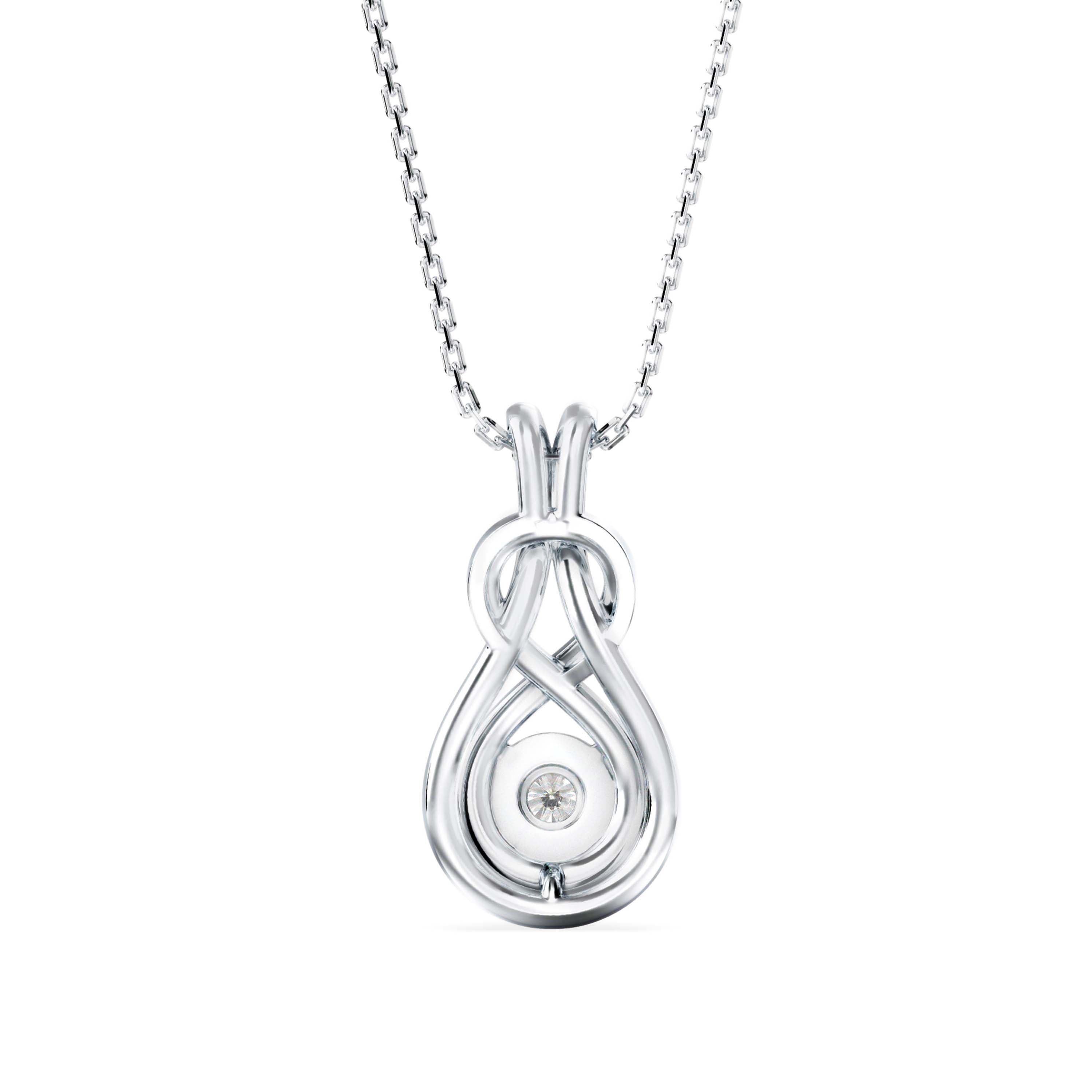 0.10Ct Twisted Infinity Style Lab-Grown Diamond Gold Pendant Necklace