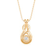 0.10Ct Twisted Infinity Style Lab-Grown Diamond Gold Pendant Necklace