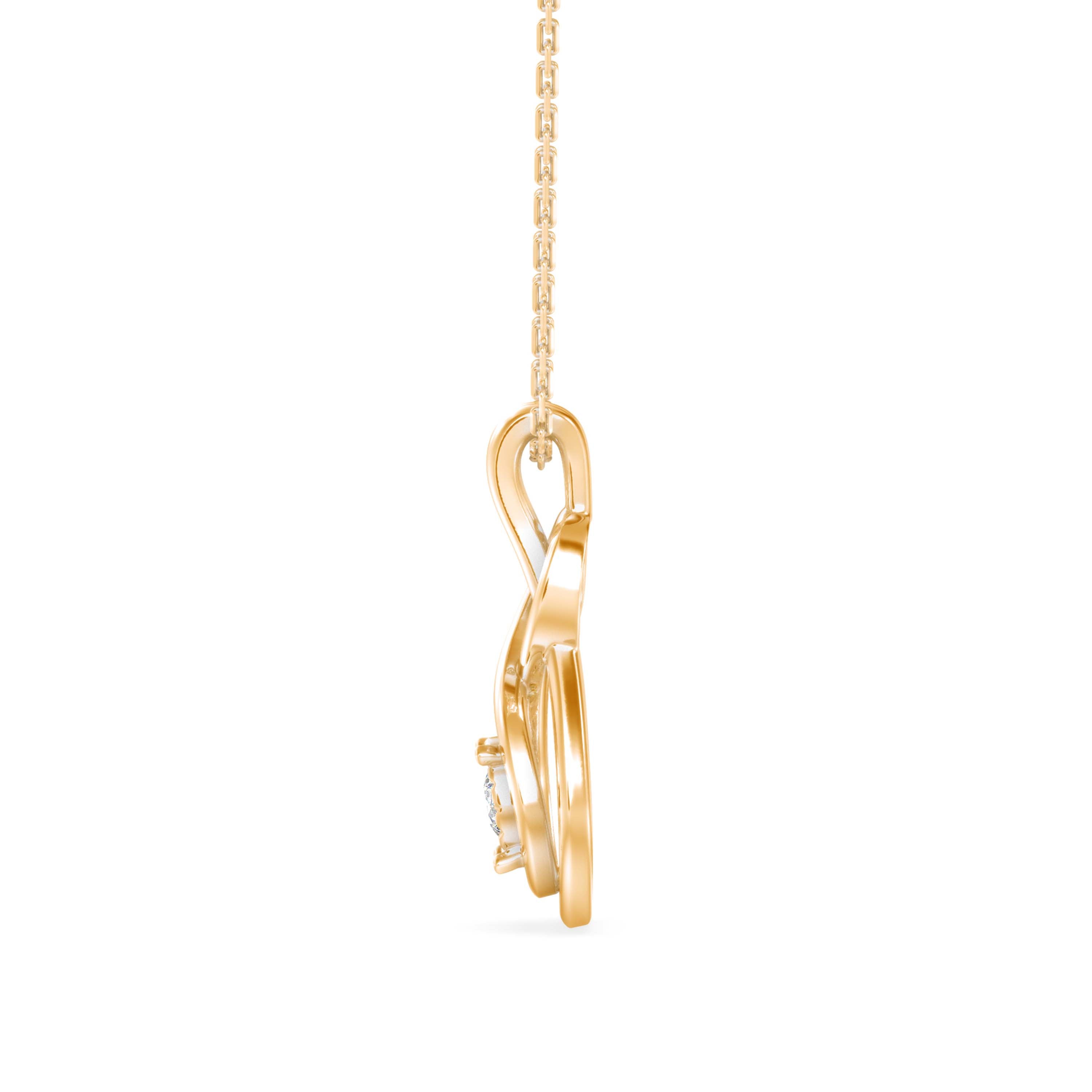 0.10Ct Twisted Infinity Style Lab-Grown Diamond Gold Pendant Necklace