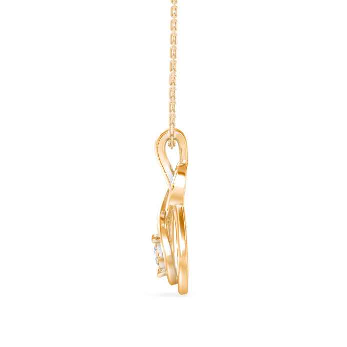 0.10Ct Twisted Infinity Style Lab-Grown Diamond Gold Pendant Necklace