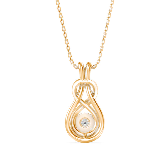 0.10Ct Twisted Infinity Style Lab-Grown Diamond Gold Pendant Necklace