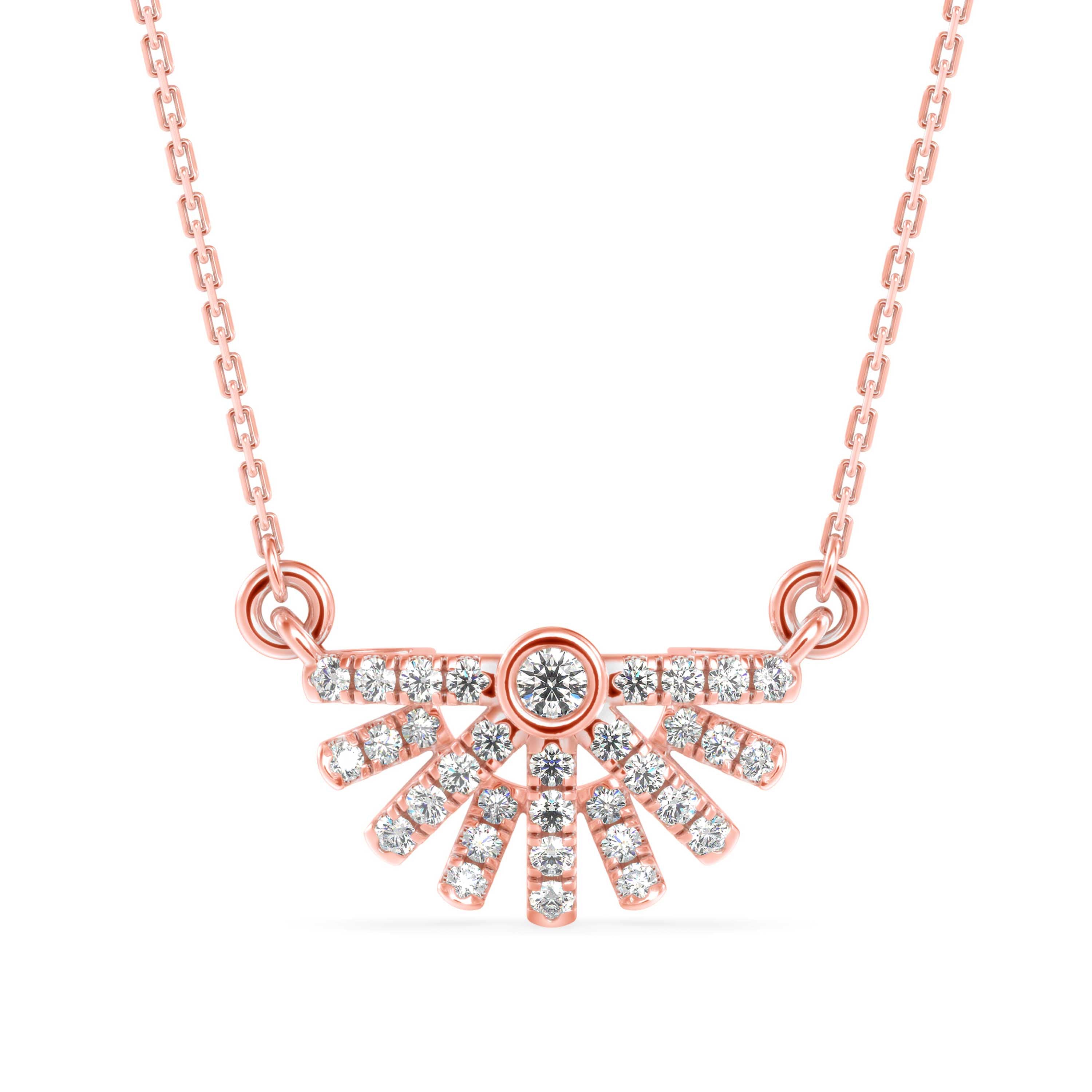 0.23Ct Round Bezel Lab-Grown Diamond Gold Pendant Necklace