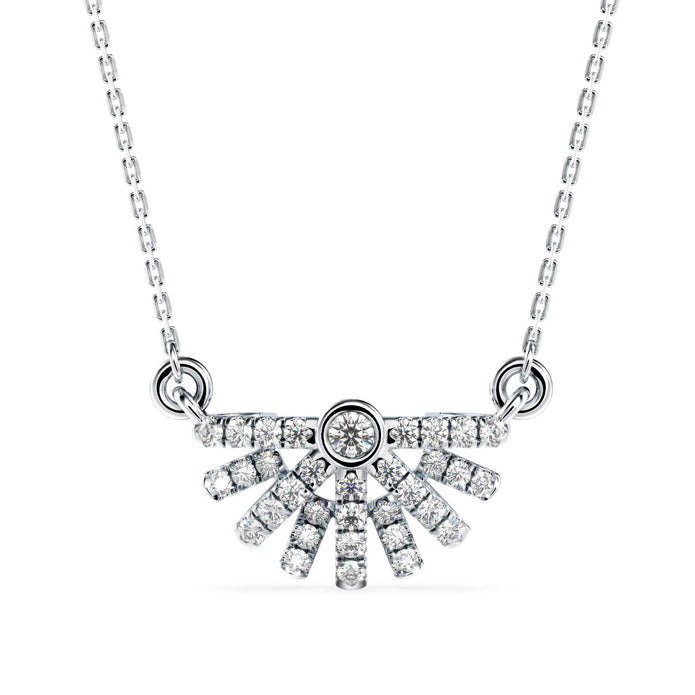 0.23Ct Round Bezel Lab-Grown Diamond Gold Pendant Necklace