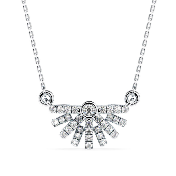 0.23Ct Round Bezel Lab-Grown Diamond Gold Pendant Necklace