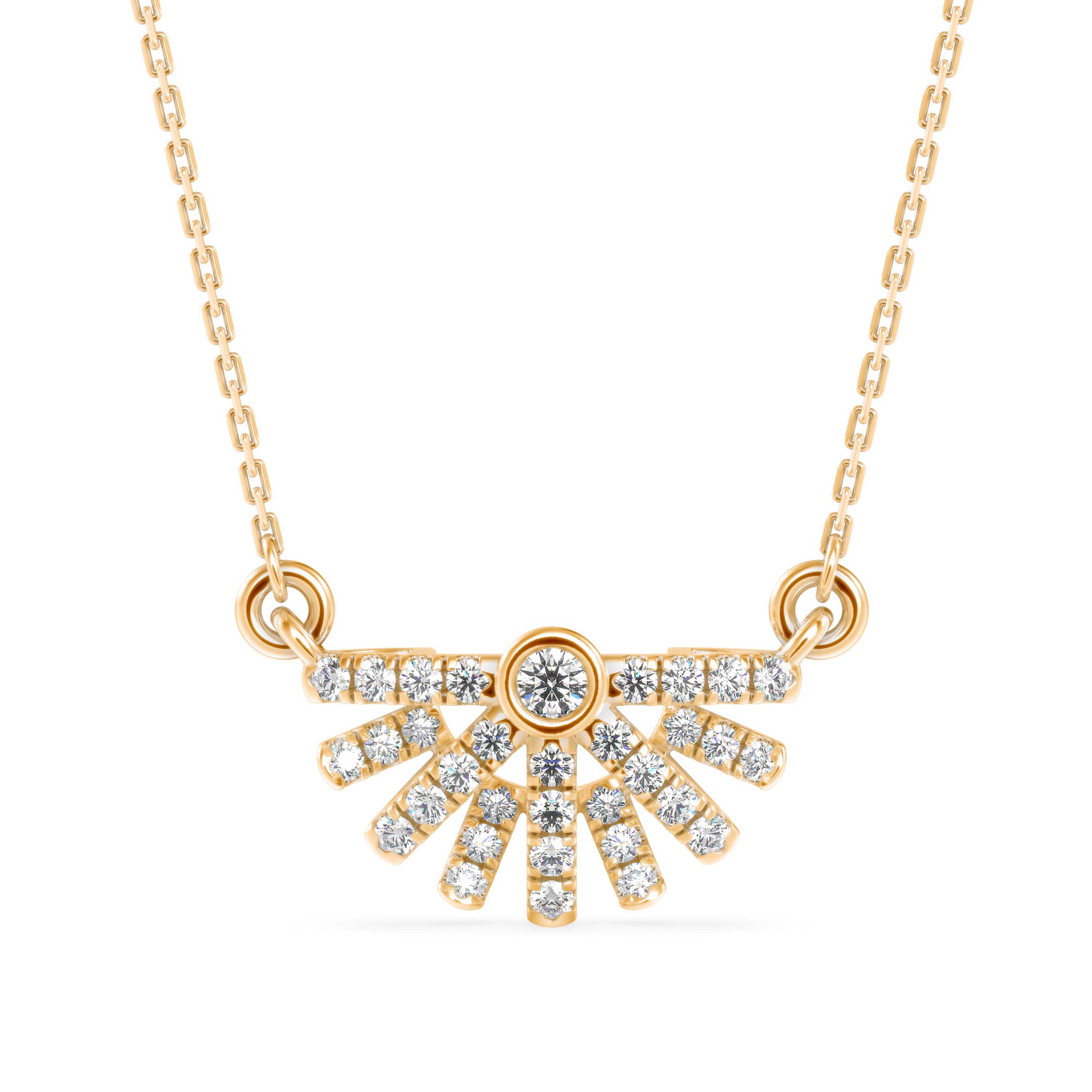 0.23Ct Round Bezel Lab-Grown Diamond Gold Pendant Necklace