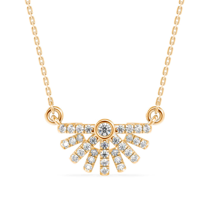 0.23Ct Round Bezel Lab-Grown Diamond Gold Pendant Necklace