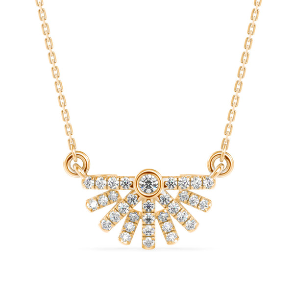 0.23Ct Round Bezel Lab-Grown Diamond Gold Pendant Necklace