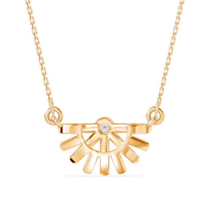 0.23Ct Round Bezel Lab-Grown Diamond Gold Pendant Necklace