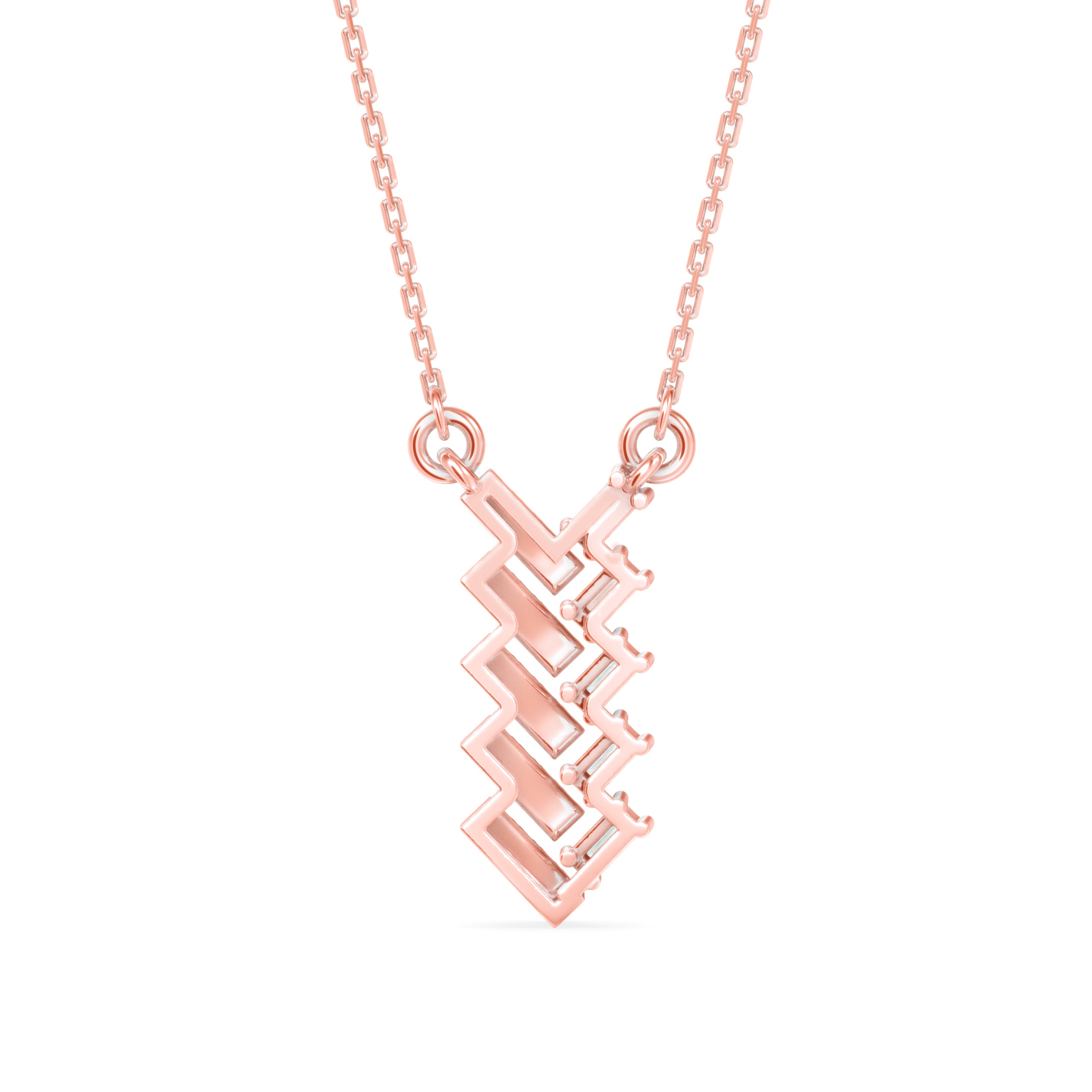 0.25Ct Zigzag Style Prong Lab-Grown Diamond Gold Pendant Necklace