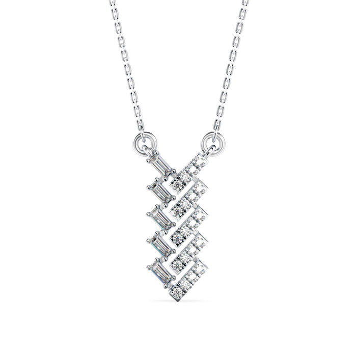 0.25Ct Zigzag Style Prong Lab-Grown Diamond Gold Pendant Necklace