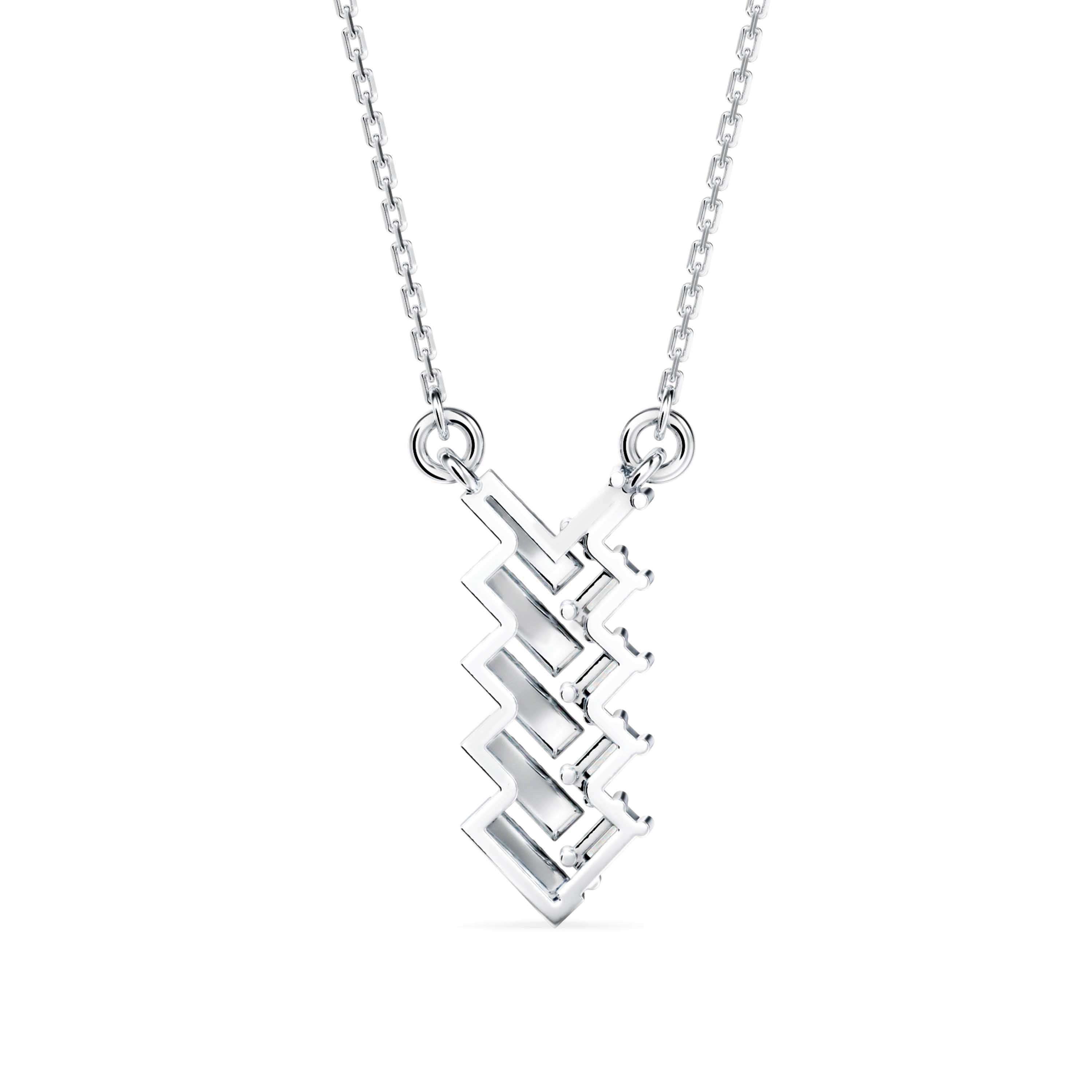 0.25Ct Zigzag Style Prong Lab-Grown Diamond Gold Pendant Necklace