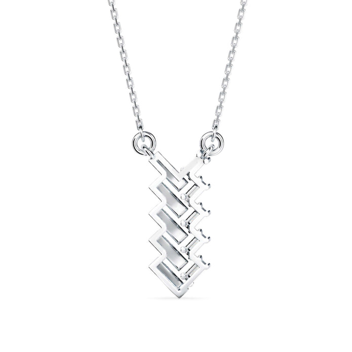 0.25Ct Zigzag Style Prong Lab-Grown Diamond Gold Pendant Necklace