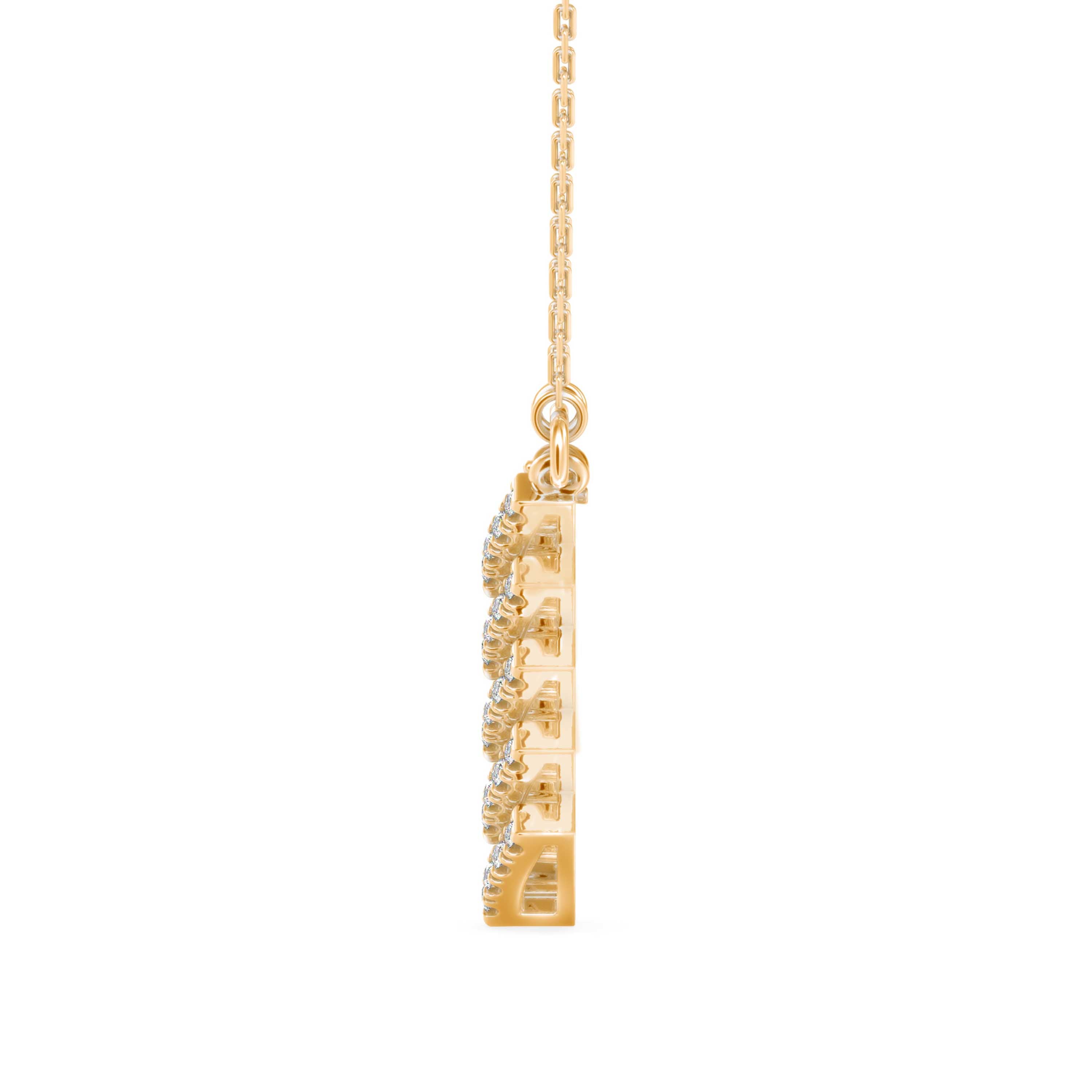 0.25Ct Zigzag Style Prong Lab-Grown Diamond Gold Pendant Necklace