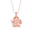 0.05Ct Cute Elephant Motif Design Lab-Grown Diamond Gold Pendant Necklace