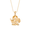 0.05Ct Cute Elephant Motif Design Lab-Grown Diamond Gold Pendant Necklace