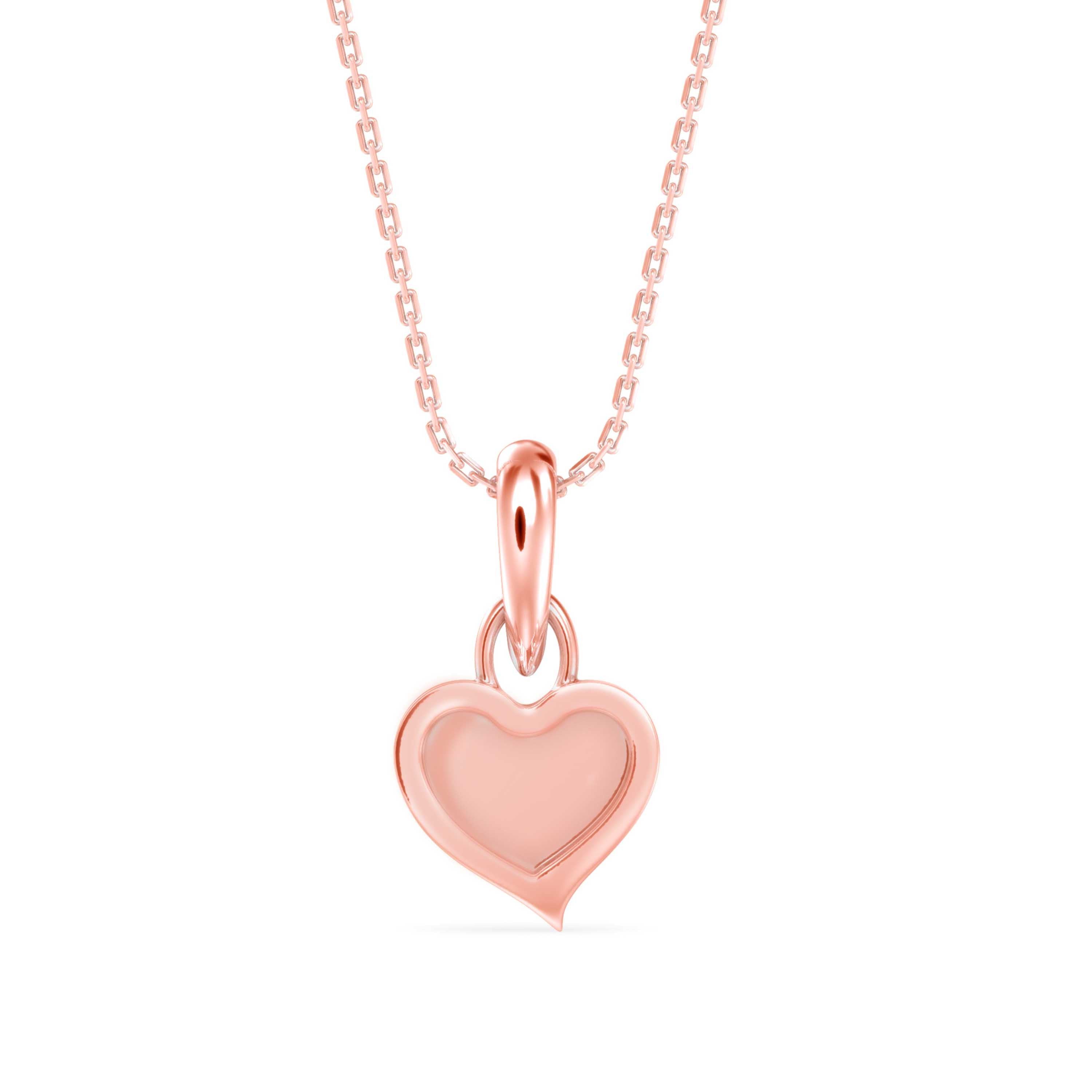 0.12Ct Heart Shape Flush Lab-Grown Diamond Gold Pendant Necklace