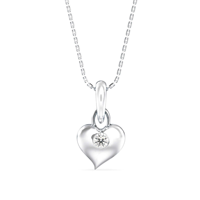 0.12Ct Heart Shape Flush Lab-Grown Diamond Gold Pendant Necklace