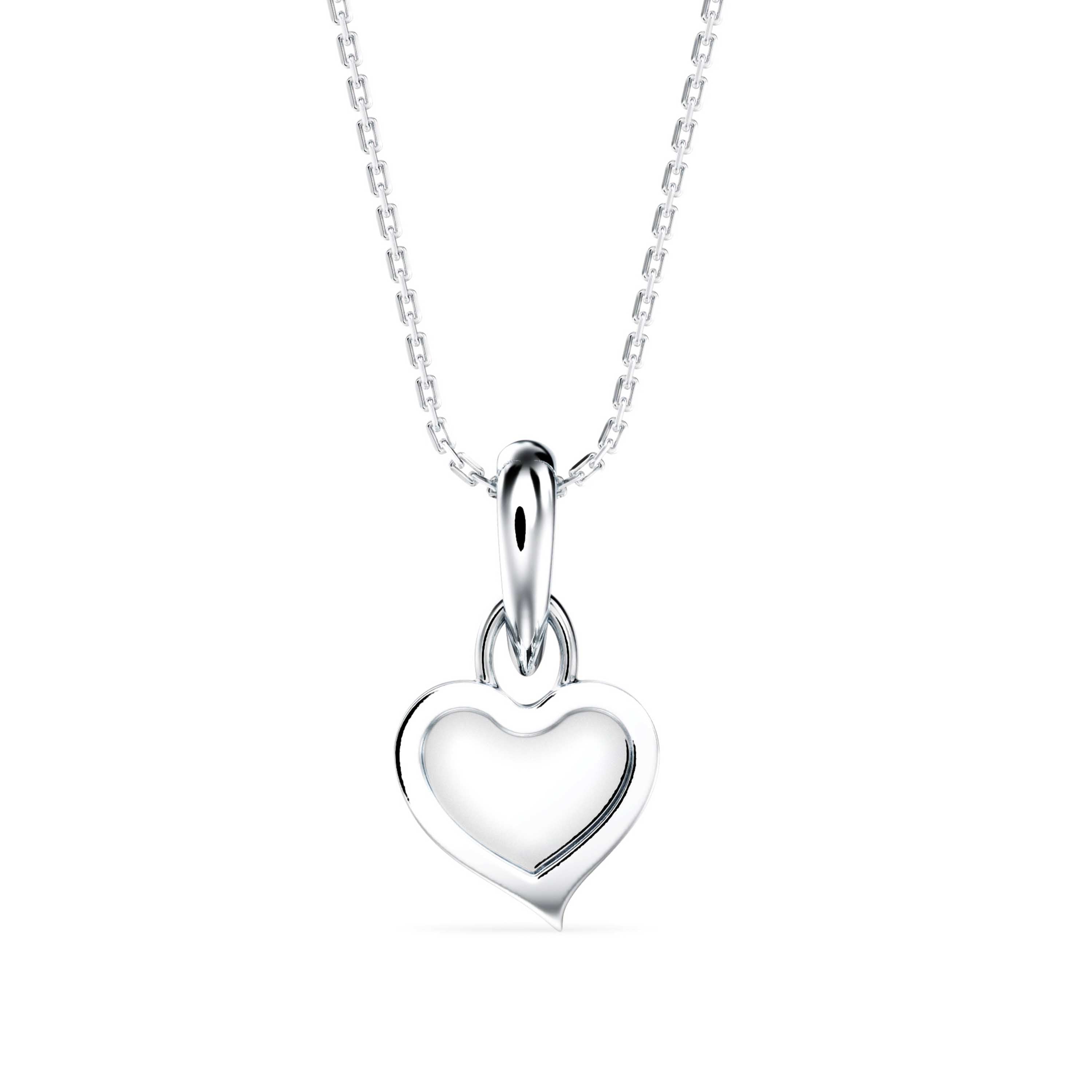 0.12Ct Heart Shape Flush Lab-Grown Diamond Gold Pendant Necklace