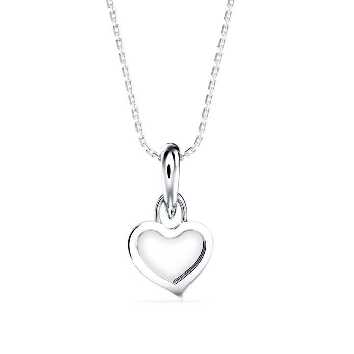 0.12Ct Heart Shape Flush Lab-Grown Diamond Gold Pendant Necklace
