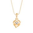 0.12Ct Heart Shape Flush Lab-Grown Diamond Gold Pendant Necklace