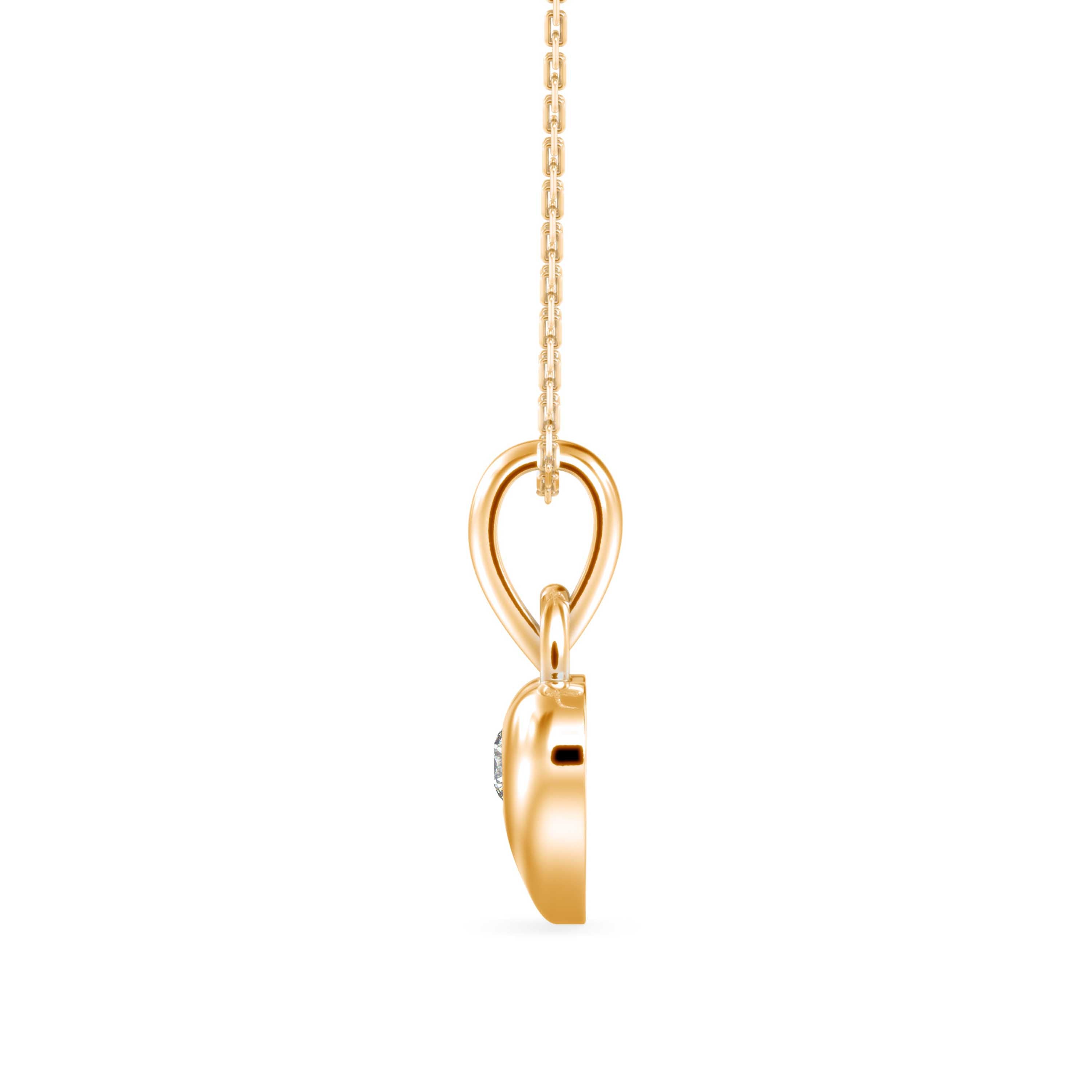 0.12Ct Heart Shape Flush Lab-Grown Diamond Gold Pendant Necklace