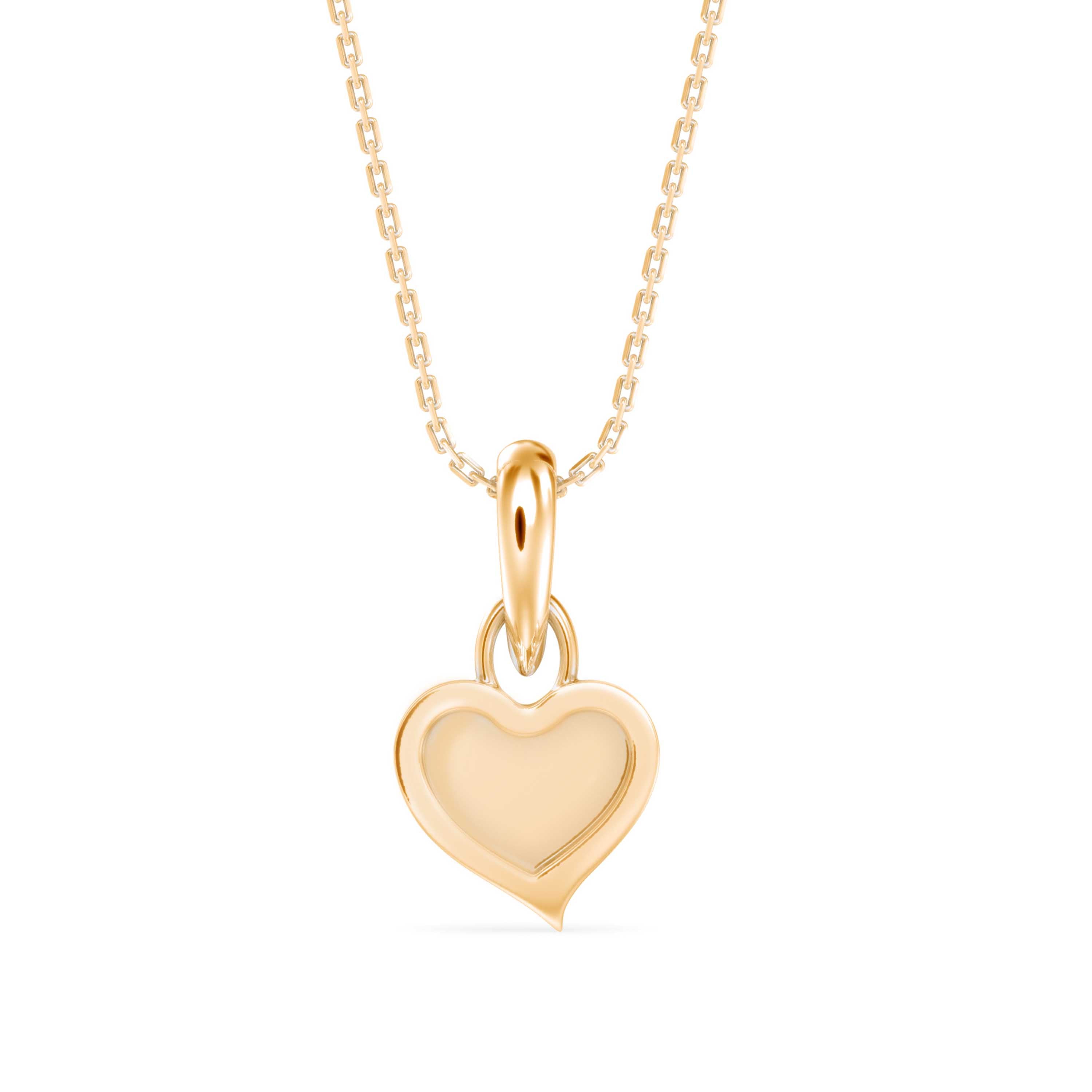 0.12Ct Heart Shape Flush Lab-Grown Diamond Gold Pendant Necklace