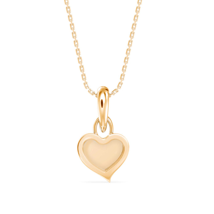 0.12Ct Heart Shape Flush Lab-Grown Diamond Gold Pendant Necklace