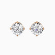 Round Cut Lab-Grown Diamond Gold Stud Earrings