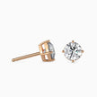 Round Cut Lab-Grown Diamond Gold Stud Earrings