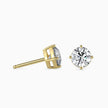 Round Cut Lab-Grown Diamond Gold Stud Earrings