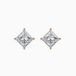 Princess Cut Lab-Grown Diamond Gold Stud Earrings
