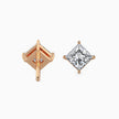 Princess Cut Lab-Grown Diamond Gold Stud Earrings