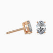 Oval Cut Lab-Grown Diamond Gold Stud Earrings