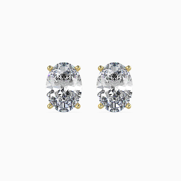 Oval Cut Lab-Grown Diamond Gold Stud Earrings