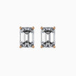 Emerald Cut Lab-Grown Diamond Gold Stud Earrings