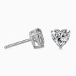 Heart Prong Set Lab-Grown Diamond Gold Stud Earrings