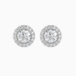 Round Halo Lab-Grown Diamond Gold Stud Earrings