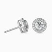 Round Halo Lab-Grown Diamond Gold Stud Earrings