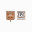 Princess Halo Lab-Grown Diamond Gold Stud Earrings