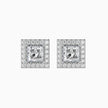 Princess Halo Lab-Grown Diamond Gold Stud Earrings
