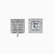 Princess Halo Lab-Grown Diamond Gold Stud Earrings