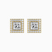 Princess Halo Lab-Grown Diamond Gold Stud Earrings