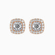 Cushion Prong With Halo Lab-Grown Diamond Gold Stud Earrings